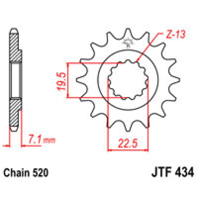 Купить Звездочка передняя JT Sprockets (шаг 520 ) JT JTF434